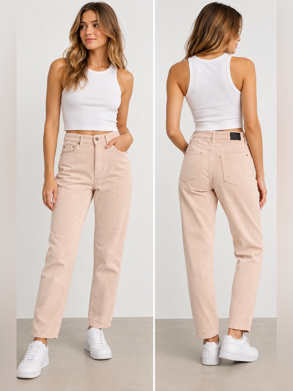 BDG Mom High-Rise Corduroy Jeans Pink Corduroy Waist 25